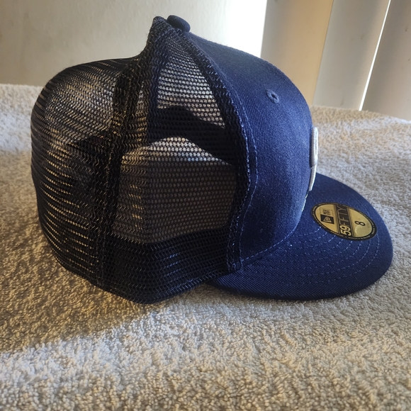 New Era Milwaukee Brewers Navy 59FIFTY Mesh Fitted Cap - Size 8 - Picture 2 of 5